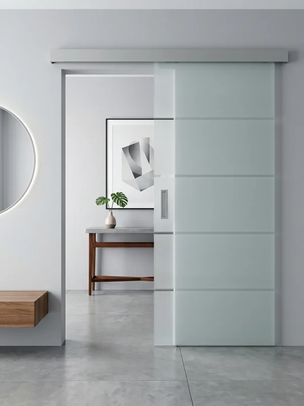 Ușă de duș glisantă din sticlă securizată 8 mm, sistem culisant, dimensiune 600x2050 mm