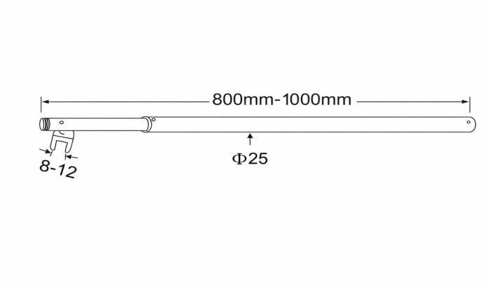 BARA STABILIZATOARE FI=25,90GRD.,800-1000MM SSS - imagine 2