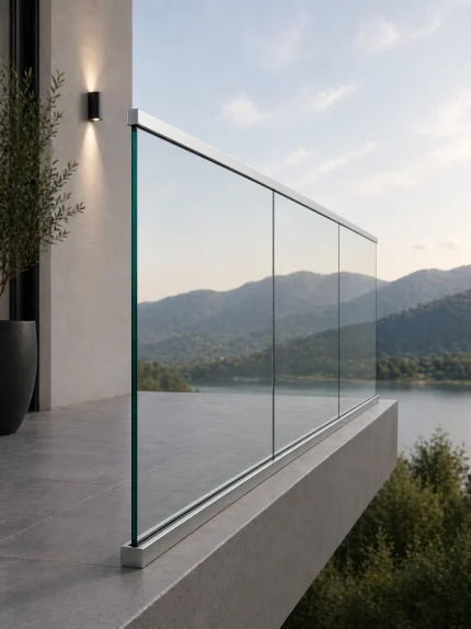 Balustradă din sticlă securizată pentru scări și balcoane, design modern și rezistență ridicată