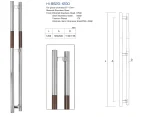 Mânere din inox pentru uși din sticlă, montate pe uși duble de intrare, lungime 1200 mm
